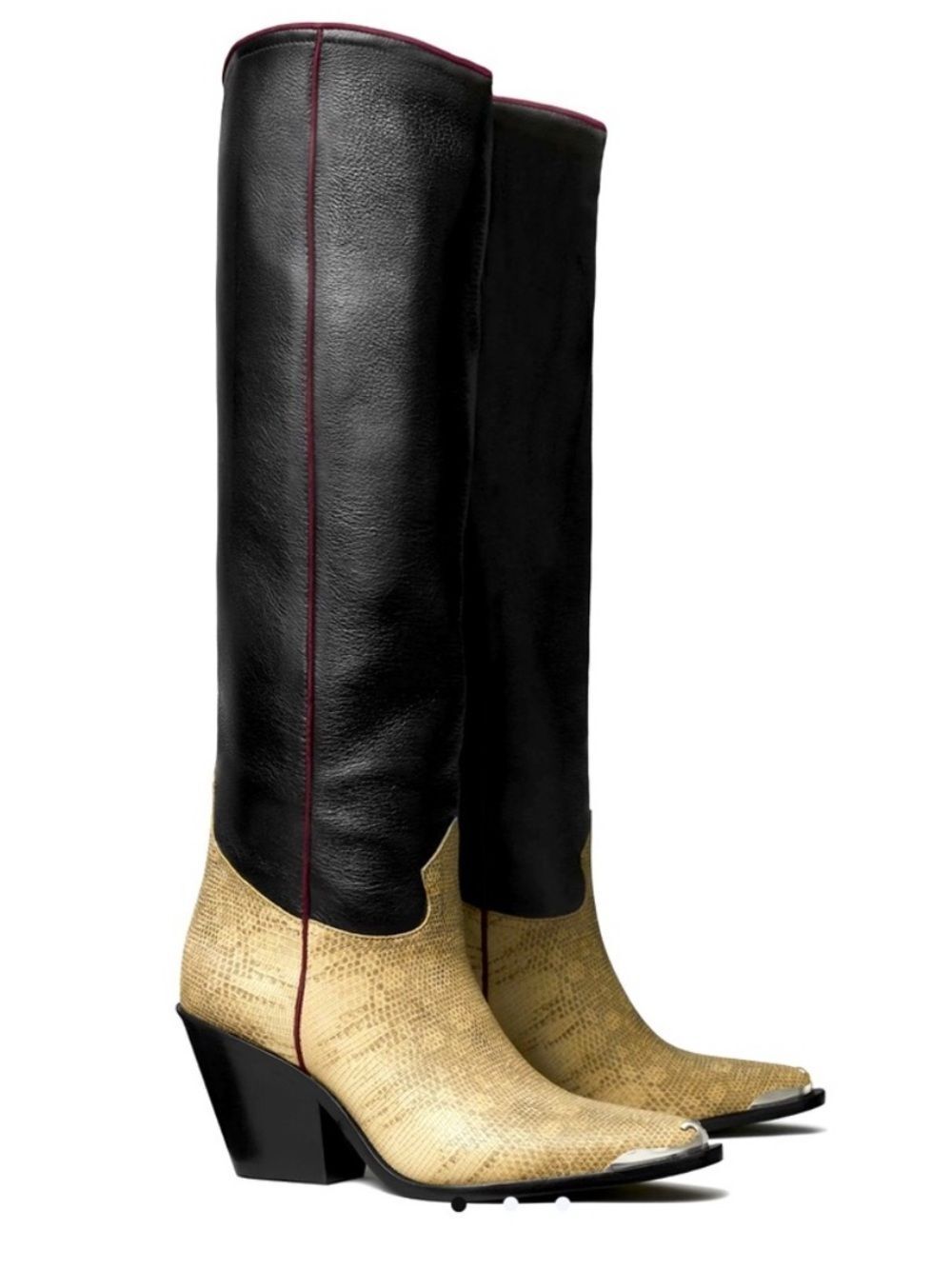 Tory Burch western lizard cowboy boots